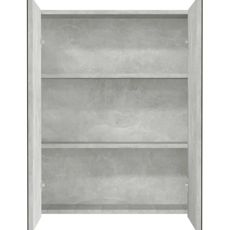vidaXL Badkamerkast met spiegel 60x15x75 cm MDF betongrijs