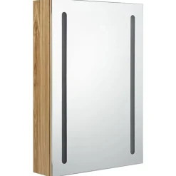 vidaXL Badkamerkast met spiegel en LED 50x13x70 cm eikenkleurig