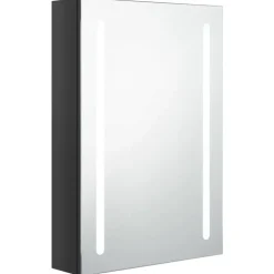 vidaXL Badkamerkast met spiegel en LED 50x13x70 cm glanzend zwart