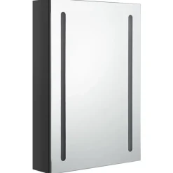vidaXL Badkamerkast met spiegel en LED 50x13x70 cm glanzend zwart