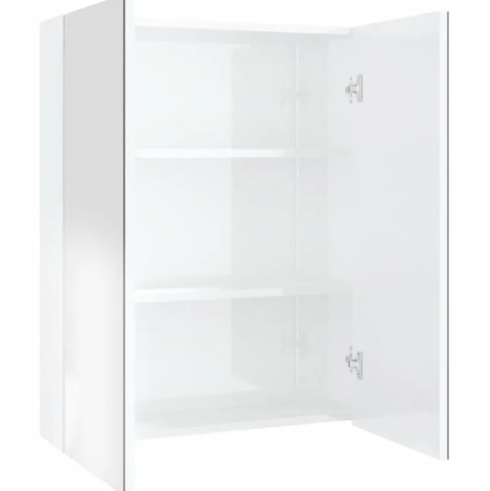 vidaXL Badkamerkast met spiegel 60x15x75 cm MDF glanzend wit