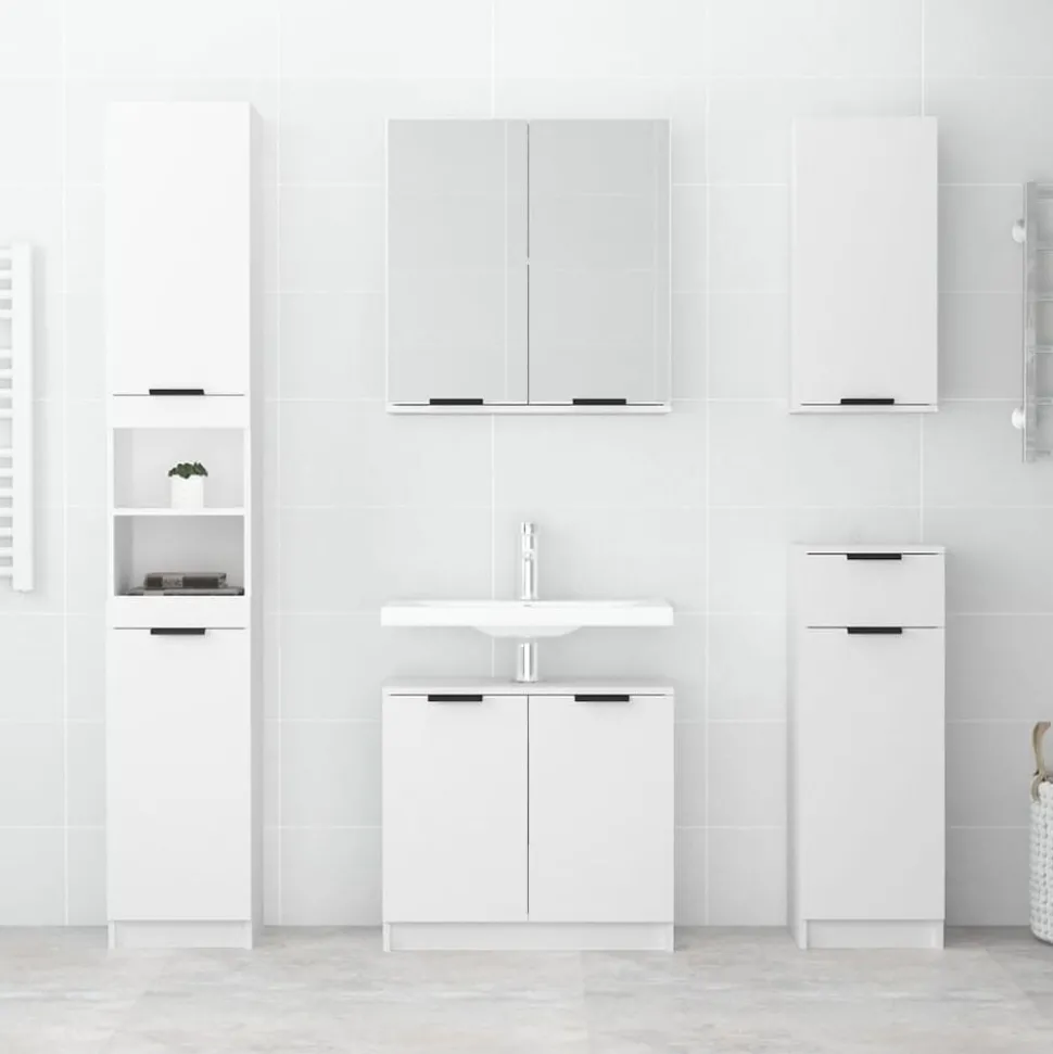 vidaXL Badkamerkast met spiegel 64x20x67 cm wit