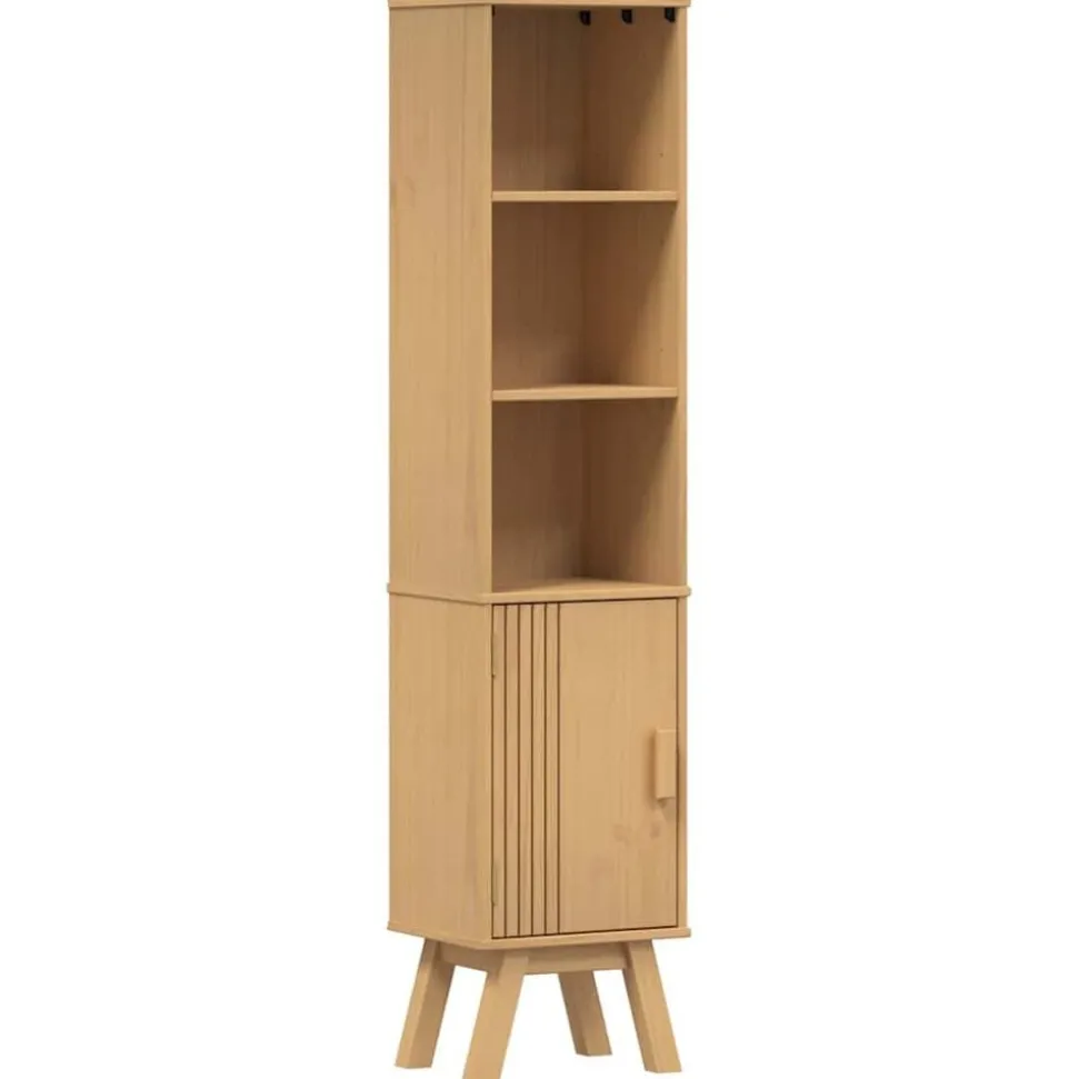vidaXL Badkamerkast Olden Bruin 35 x 30 x 159 cm Massief grenenhout