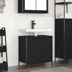 vidaXL Badkamerkast wastafelmeubel 60x34,5x60 cm zwart
