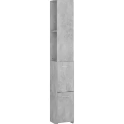 vidaXL Badkamerkast 25x26,5x170 cm bewerkt hout betongrijs