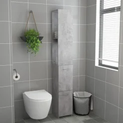 vidaXL Badkamerkast 25x26,5x170 cm bewerkt hout betongrijs