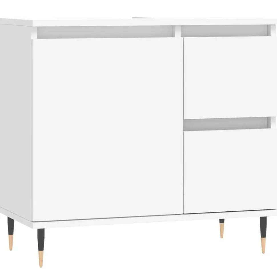 vidaXL Badkamerkast 65x33x60 cm bewerkt hout wit