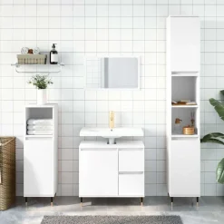 vidaXL Badkamerkast 65x33x60 cm bewerkt hout wit