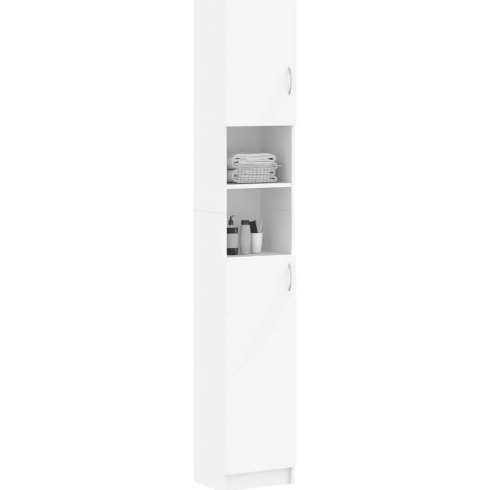 vidaXL Badkamerkast 32x25,5x190 cm bewerkt hout wit