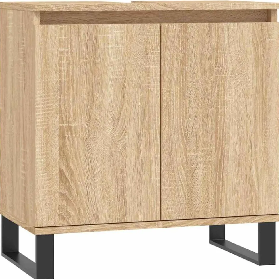 vidaXL Badkamerkast 58x33x60 cm bewerkt hout sonoma eikenkleurig