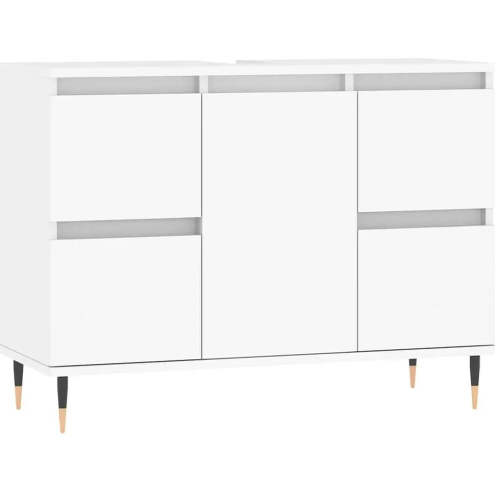 vidaXL Badkamerkast 80x33x60 cm bewerkt hout wit