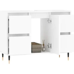 vidaXL Badkamerkast 80x33x60 cm bewerkt hout wit