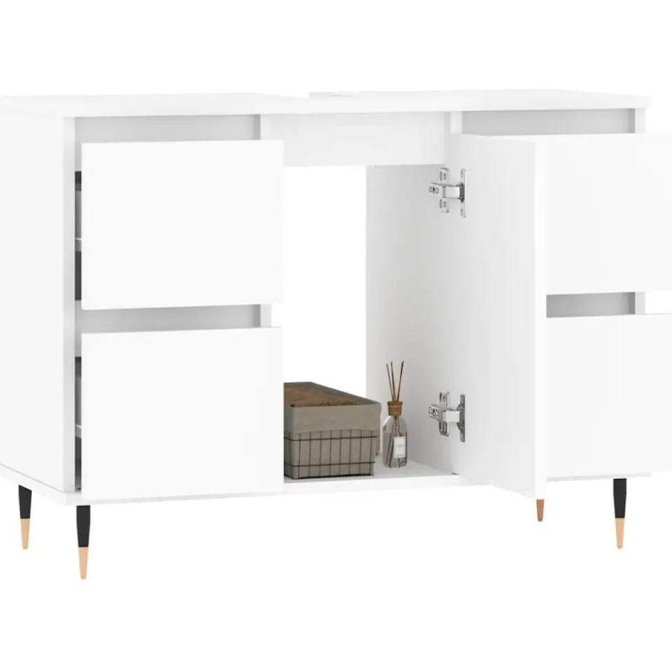 vidaXL Badkamerkast 80x33x60 cm bewerkt hout wit