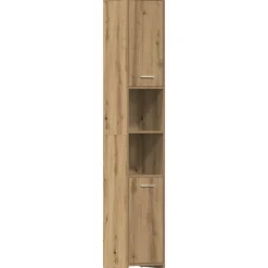 vidaXL Badkamerkast 30x30x183,5 cm bewerkt hout artisanaal eikenkleur