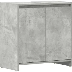 vidaXL Badkamerkast 60x33x61 cm bewerkt hout betongrijs