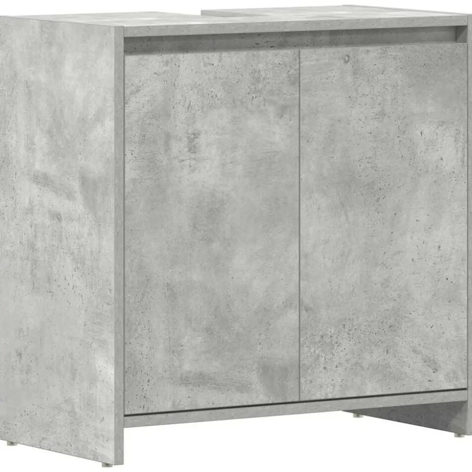 vidaXL Badkamerkast 60x33x61 cm bewerkt hout betongrijs