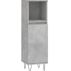 vidaXL Badkamerkast 30x30x100 cm bewerkt hout betongrijs