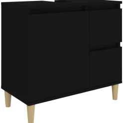vidaXL Badkamerkast 65x33x60 cm bewerkt hout zwart