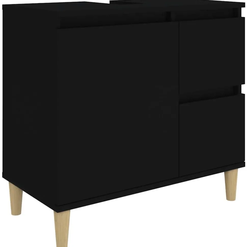 vidaXL Badkamerkast 65x33x60 cm bewerkt hout zwart