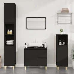 vidaXL Badkamerkast 65x33x60 cm bewerkt hout zwart