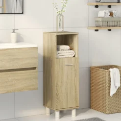 vidaXL Badkamerkast 30,5x30x95 cm bewerkt hout sonoma eikenkleurig