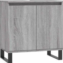 vidaXL Badkamerkast 58x33x60 cm bewerkt hout grijs sonoma eikenkleurig