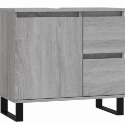 vidaXL Badkamerkast 65x33x60 cm bewerkt hout grijs sonoma eikenkleurig