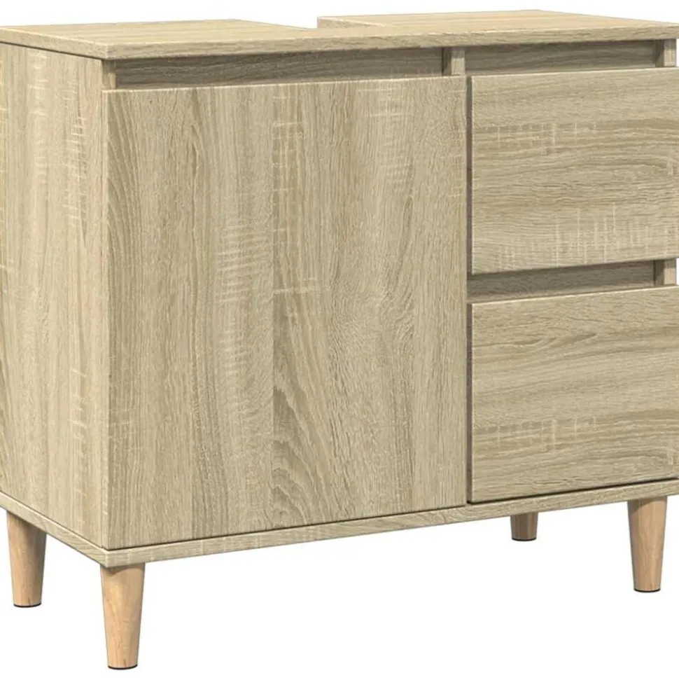 vidaXL Badkamerkast 65x33x60 cm bewerkt hout sonoma eikenkleurig