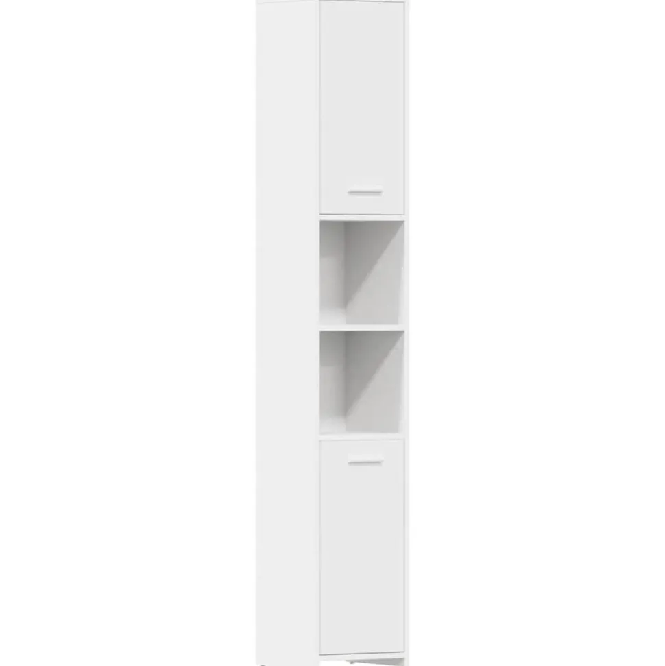 vidaXL Badkamerkast 30x30x183,5 cm bewerkt hout wit