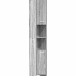 vidaXL Badkamerkast 30x30x183,5 cm bewerkt hout grijs sonoma eiken