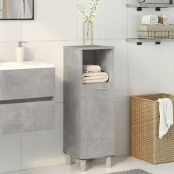 vidaXL Badkamerkast 30x30x95 cm spaanplaat betongrijs