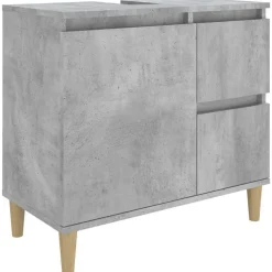 vidaXL Badkamerkast 65x33x60 cm bewerkt hout betongrijs