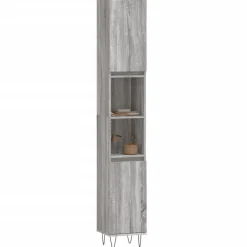 vidaXL Badkamerkast 30x30x190 cm bewerkt hout grijs sonoma eikenkleur