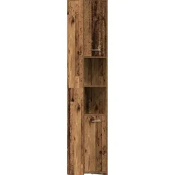 vidaXL Badkamerkast 30x30x183,5 cm bewerkt hout oud houtkleurig
