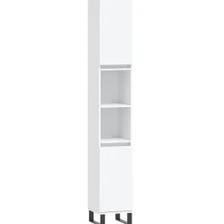 vidaXL Badkamerkast 30x30x190 cm bewerkt hout wit