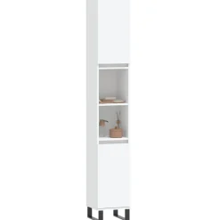 vidaXL Badkamerkast 30x30x190 cm bewerkt hout wit