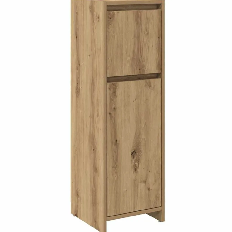 vidaXL Badkamerkast 30x30x95 cm bewerkt hout artisanaal eikenkleur