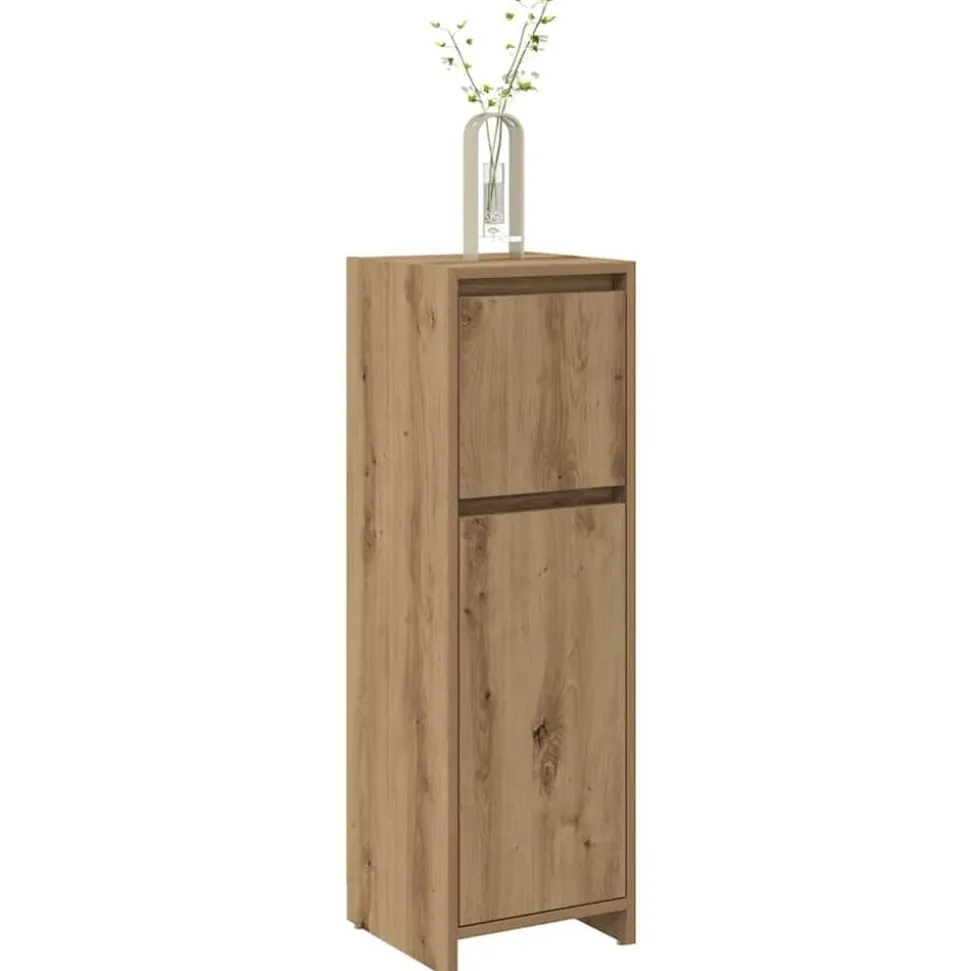 vidaXL Badkamerkast 30x30x95 cm bewerkt hout artisanaal eikenkleur