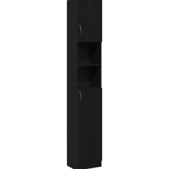 vidaXL Badkamerkast 32x25,5x190 cm spaanplaat zwart eikenkleurig
