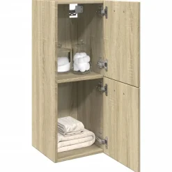 vidaXL Badkamerkast 30x30x80 cm spaanplaat sonoma eikenkleurig