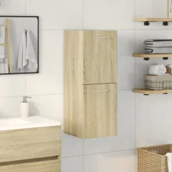 vidaXL Badkamerkast 30x30x80 cm spaanplaat sonoma eikenkleurig