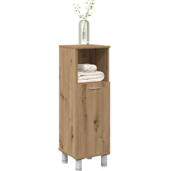 vidaXL Badkamerkast 30x30x95 cm bewerkt hout artisanaal eikenkleur
