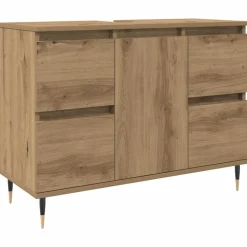 vidaXL Badkamerkast 80x33x60 cm bewerkt hout artisanaal eikenkleurig
