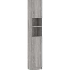 vidaXL Badkamerkast 32x25,5x190 cm bewerkt hout grijs sonoma eiken