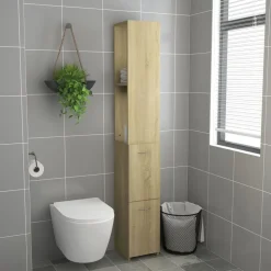 vidaXL Badkamerkast 25x26,5x170 cm bewerkt hout sonoma eikenkleurig