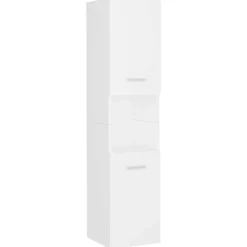 vidaXL Badkamerkast 30x30x130 cm bewerkt hout wit