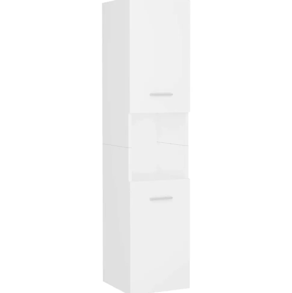vidaXL Badkamerkast 30x30x130 cm bewerkt hout wit