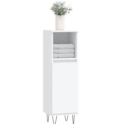 vidaXL Badkamerkast 30x30x100 cm bewerkt hout wit