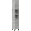 vidaXL Badkamerkast 30x30x190 cm bewerkt hout betongrijs