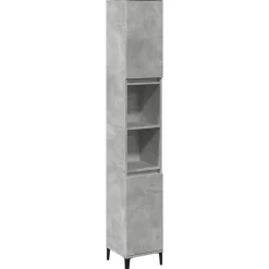 vidaXL Badkamerkast 30x30x190 cm bewerkt hout betongrijs